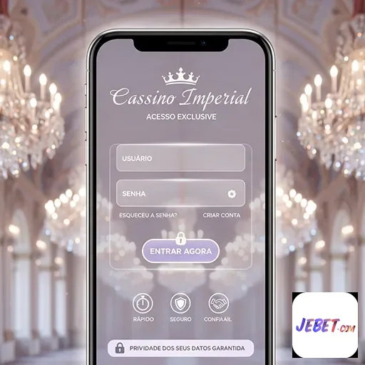 Tela de login do app jebet com design elegante e recursos VIP.