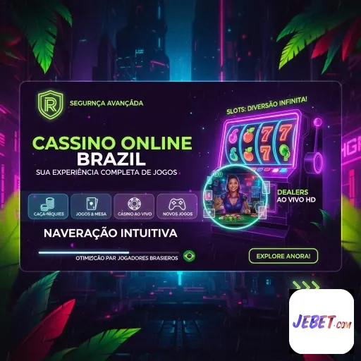 Tela do aplicativo jebet mostrando jogos de cassino online.