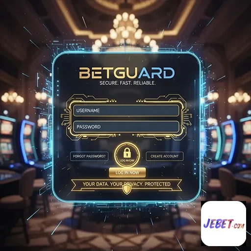 Tela de login do aplicativo jebet com segurança reforçada.
