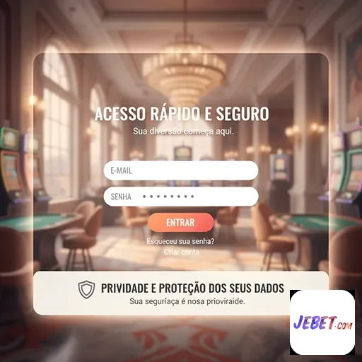 Tela de login do site jebet com acesso seguro e rápido.