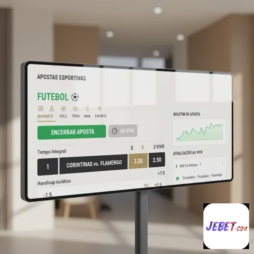 Tela de apostas esportivas na jebet com destaque para futebol.