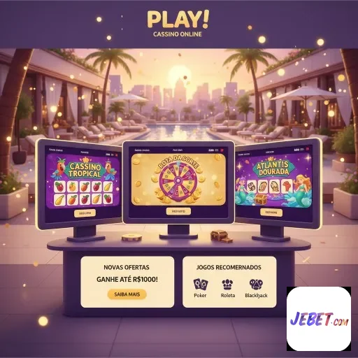 Três telas exibindo jogos de cassino da jebet.