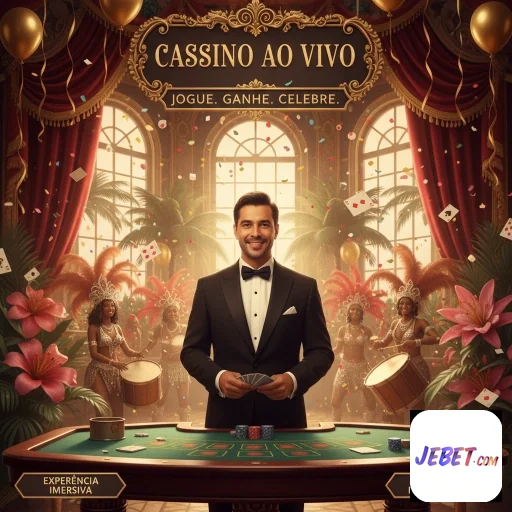 Crupiês ao vivo na jebet em um cassino vibrante.