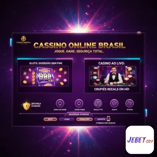 Interface VIP da jebet com jogos e segurança avançada.