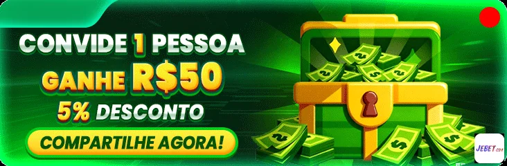 Imagem promocional do jebet com bônus para convite de amigos.