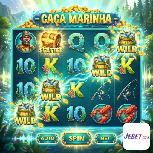 Tela do jogo Caça Marinha no aplicativo jebet com segurança.