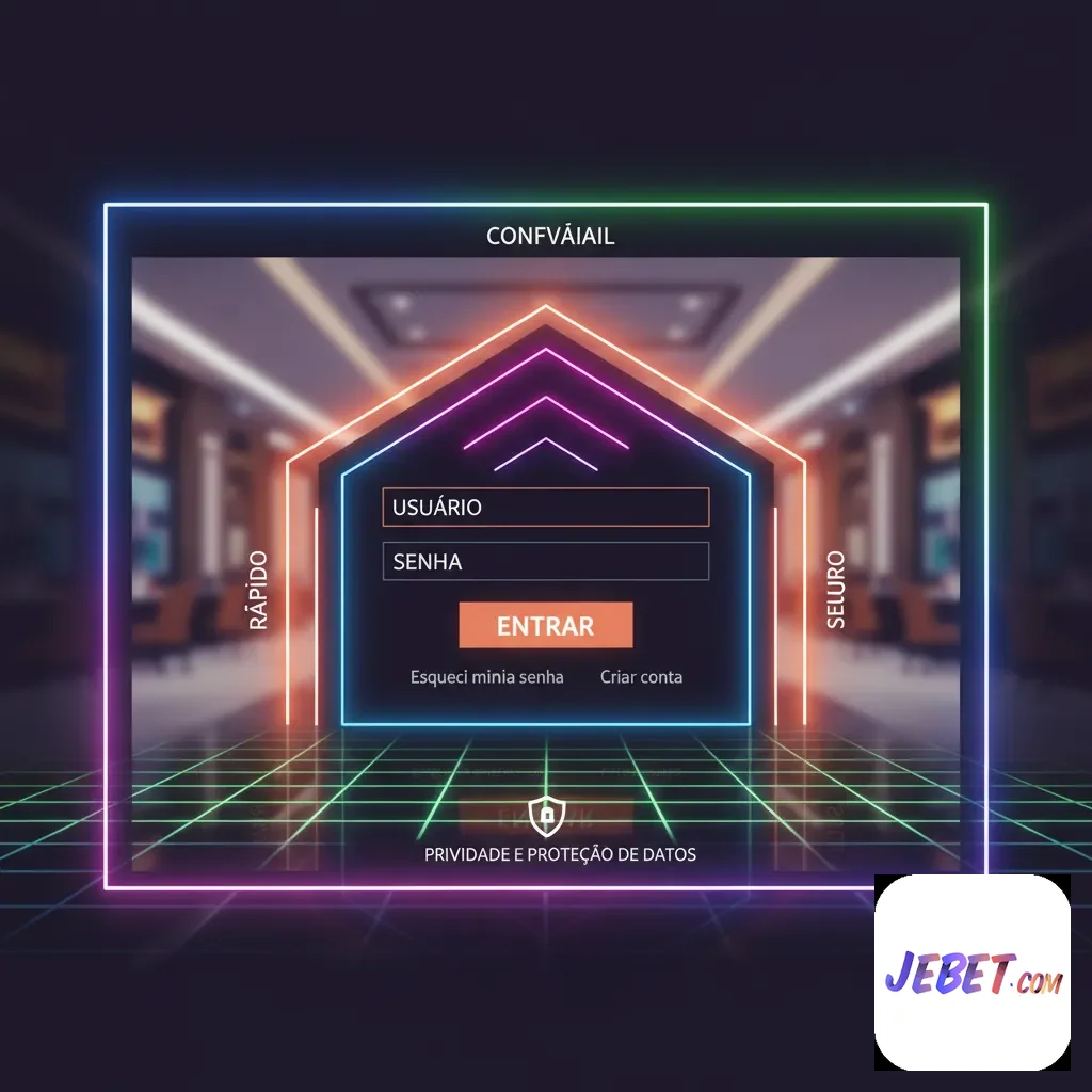Tela de login da jebet com foco em segurança e agilidade.