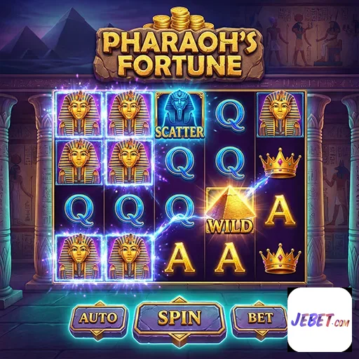 Imagem do jogo Pharaoh's Fortune no aplicativo jebet.