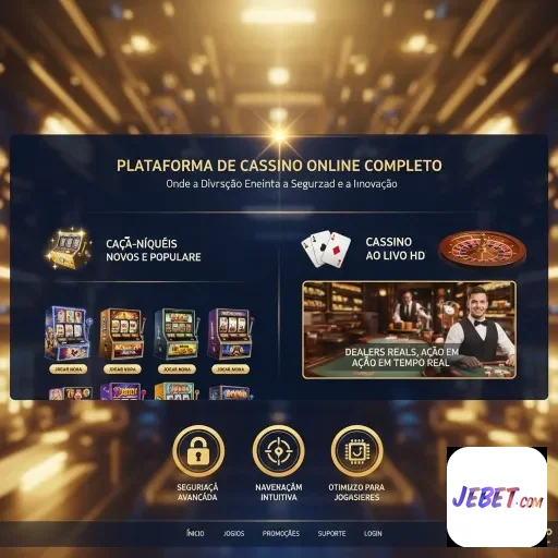 Tela do site jebet mostrando opções de cassino online.