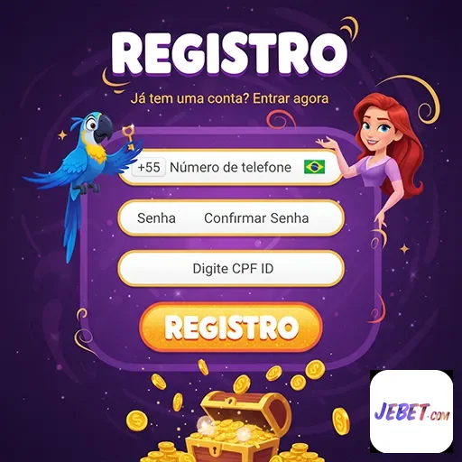 Tela de registro na jebet com campos para cadastro.