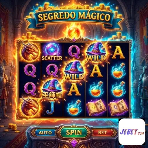 Tela do jogo 'Segredo Mágico' da jebet com símbolos mágicos.
