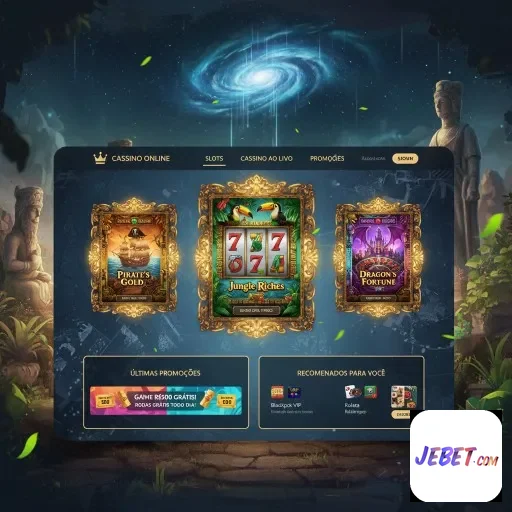 Tela de jogos do cassino jebet com temas VIP destacados.