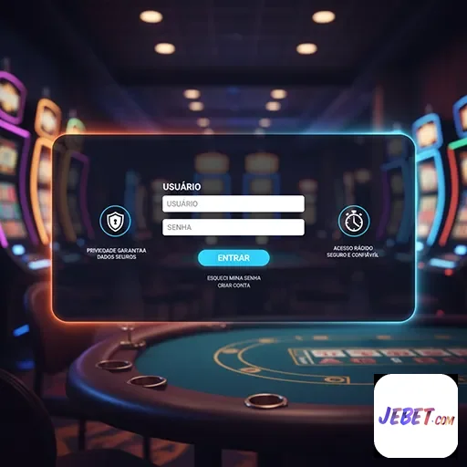 Tela de login da plataforma VIP da jebet com segurança.