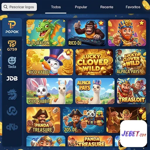 tela de jogos VIP da jebet com opções e prêmios exclusivos