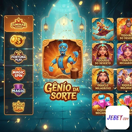 Tela do jogo 'Gênio da Sorte' no site jebet.